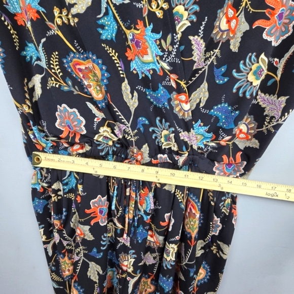 KAILEIGH Floral Romper Shorts Multicolor Black Womens Size XL Travel Comfy Soft - Picture 10 of 13